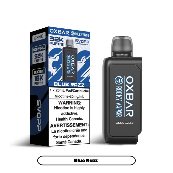 SVOOP ROCKY VAPOR OXBAR 32K PREFILLED POD - BLUE RAZZ