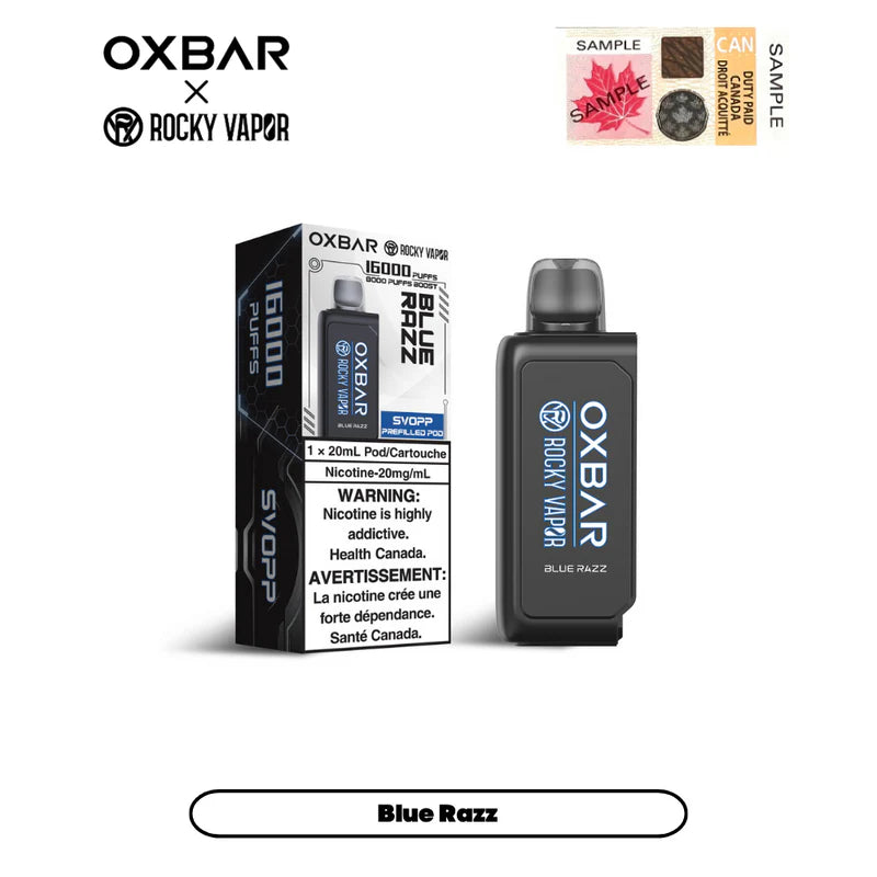 POD PRÉREMPLI SVOOP ROCKY VAPOR OXBAR 16K - BLUE RAZZ