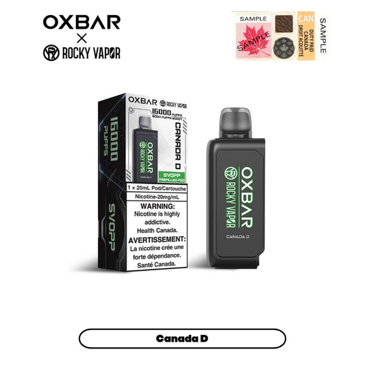 SVOOP ROCKY VAPOR OXBAR 16K PREFILLED POD - CANADA D