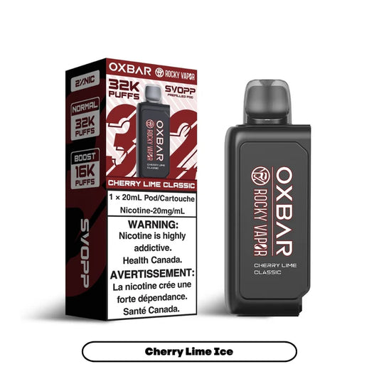 SVOOP ROCKY VAPOR OXBAR 32K PREFILLED POD - CHERRY LIME CLASSIC