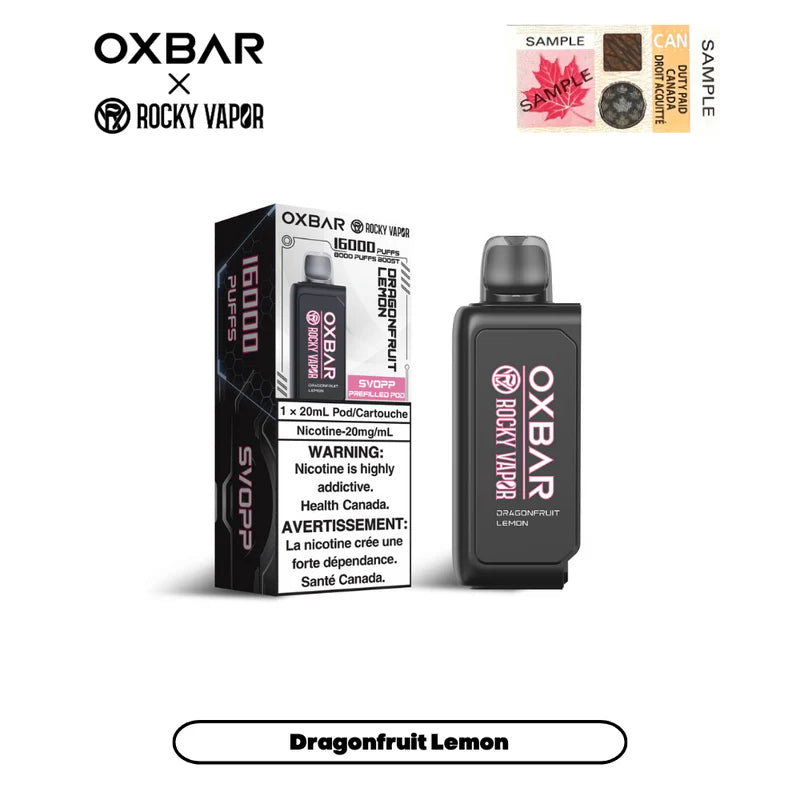 SVOOP ROCKY VAPOR OXBAR 16K POD PRÉREMPLI - DRAGONFRUIT CITRON