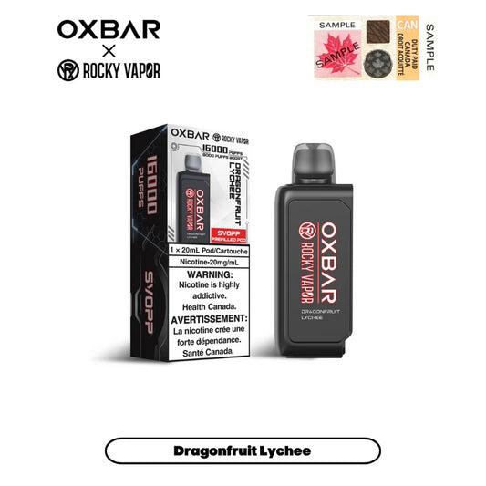 SVOOP ROCKY VAPOR OXBAR 16K PREFILLED POD - DRAGONFRUIT LYCHEE