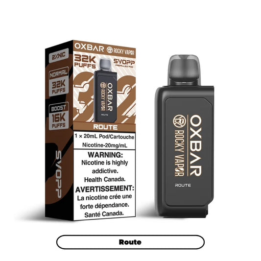 SVOOP ROCKY VAPOR OXBAR 32K PREFILLED POD - ROUTE