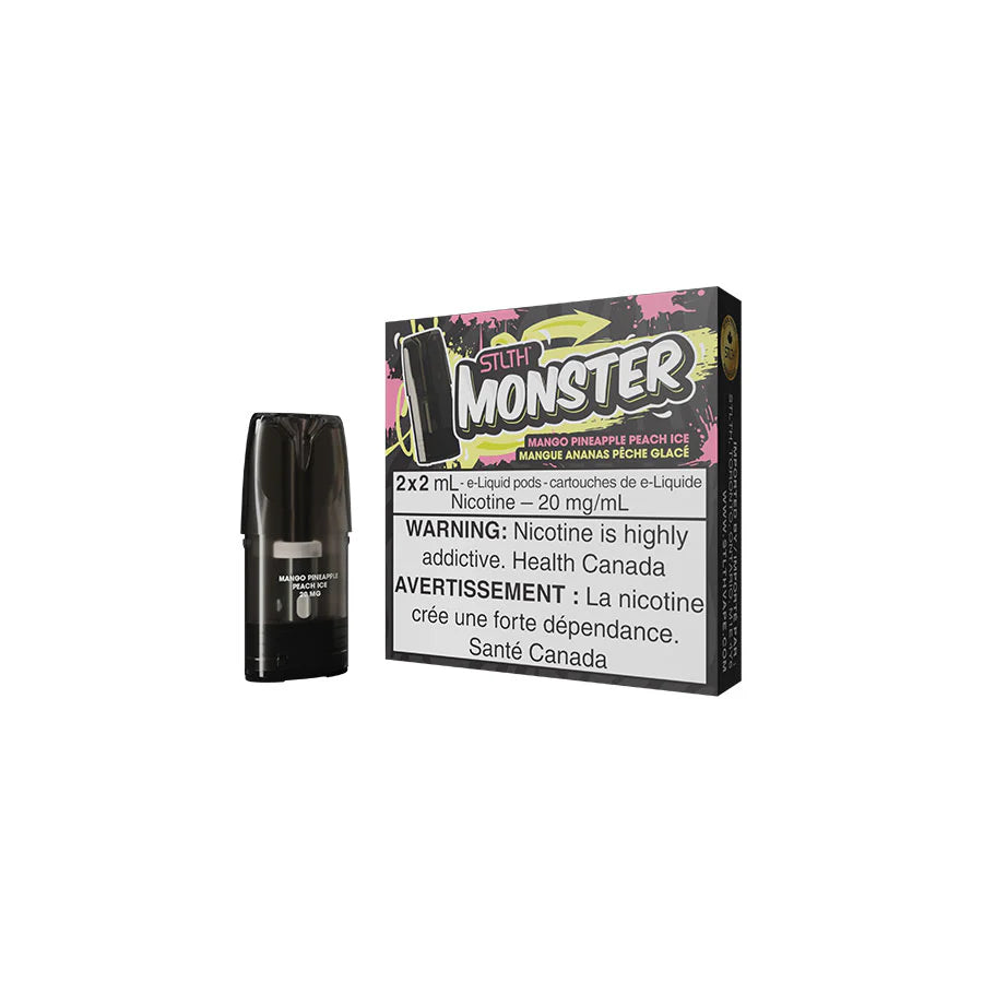 Pack de dosettes STLTH MONSTER - Glace à la mangue, à l'ananas et à la pêche, 2/paquet