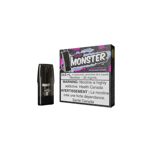 STLTH MONSTER Pod Pack - Peach Berries Ice 2/PK