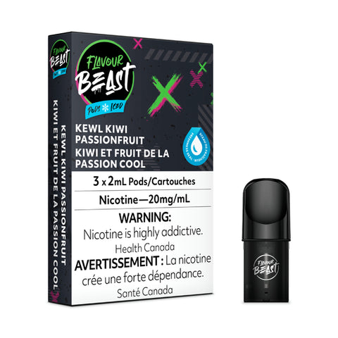 Flavour Beast Pod Pack - Kewl Kiwi Passionfruit Iced 3/PK