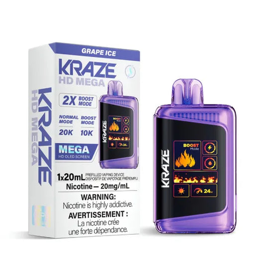 Kraze HD MEGA Disposable - Grape Ice