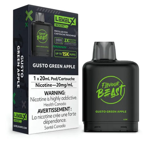 Flavour Beast Level X Boost Pod - Gusto Green Apple