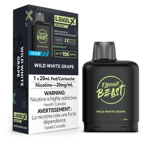 Flavour Beast Level X Boost Pod - Wild White Grape Iced