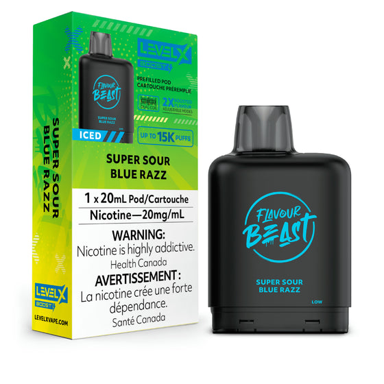 Flavour Beast Level X Boost Pod - Razz glacé bleu super acidulé