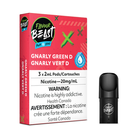 Flavour Beast Pod Pack - Gnarly Green D Iced 3/PK